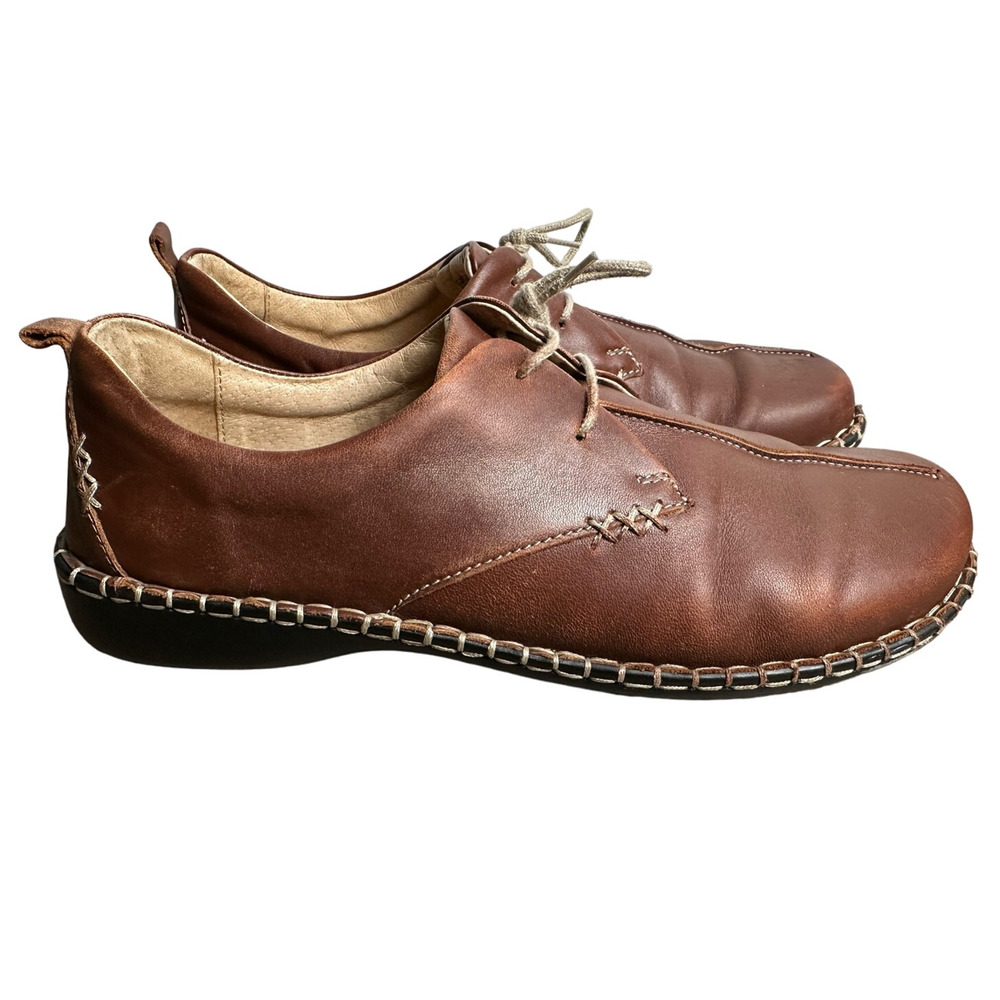 Josef Seibel Lindsay Fisherman Lace Up Minimalist Leather Loafers US 8.5 EU 39